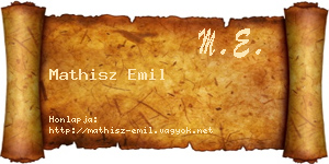 Mathisz Emil névjegykártya