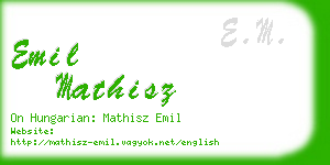 emil mathisz business card